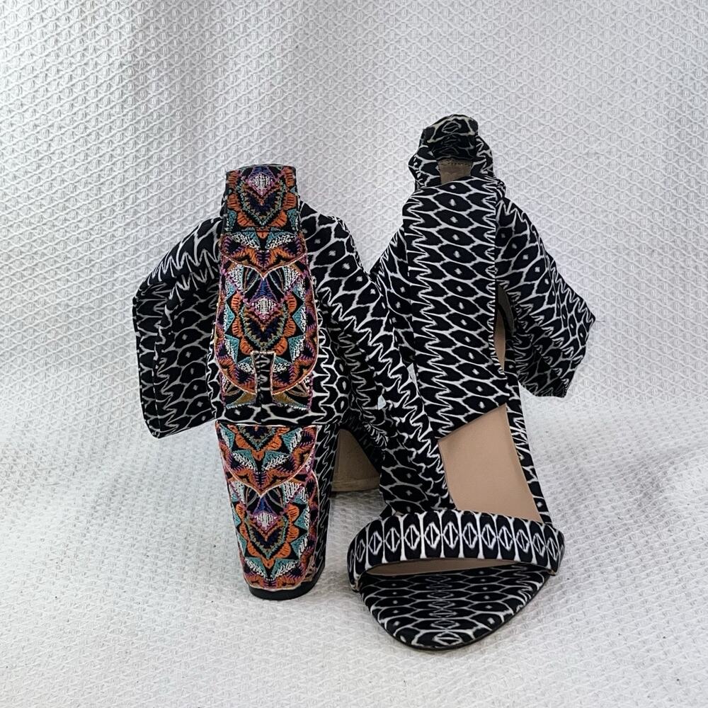 INC International Concepts Bow Tie Block Heel Sandals Women’s 7.5M Boho - Picture 8 of 11